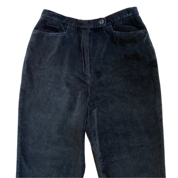 Pendleton Vintage Women's Black Velvet Pants Petite 12 / Small Mom Fit - Picture 3 of 7